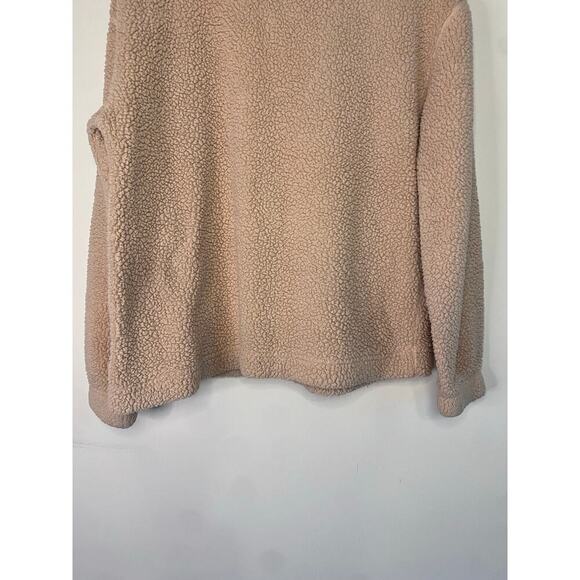 UGG By Koolaburra Pink 1/2 Zip Sherpa Fleece Pullover Sweatshirt Medium Winter - Picture 9 of 16